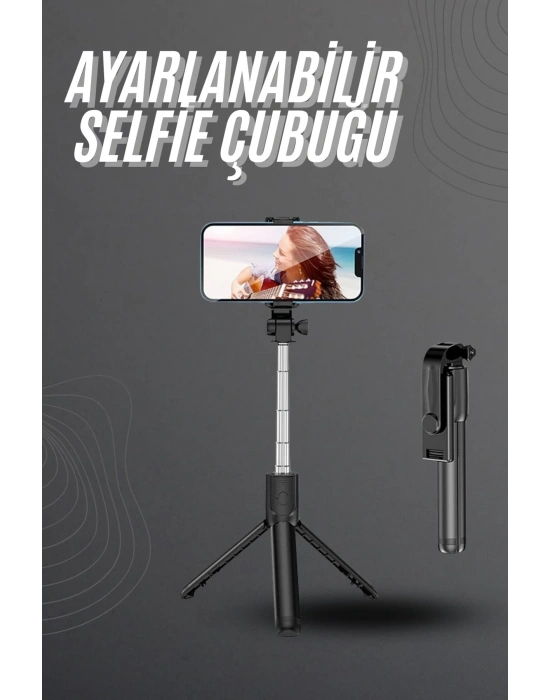 ÇOK SATAN Selfie Çubuğu Tripod Bluetooth Kumandalı Selfie Çubuğu Telefon Tutucu