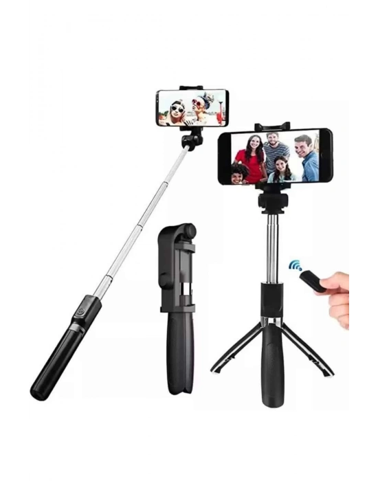 ÇOK SATAN Selfie Çubuğu Tripod Bluetooth Kumandalı Selfie Çubuğu Telefon Tutucu