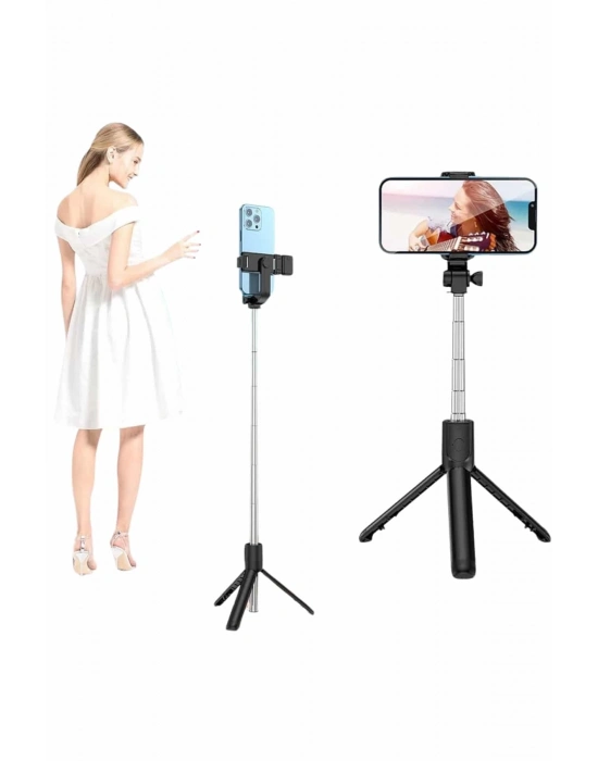 ÇOK SATAN Selfie Çubuğu Tripod Bluetooth Kumandalı Selfie Çubuğu Telefon Tutucu
