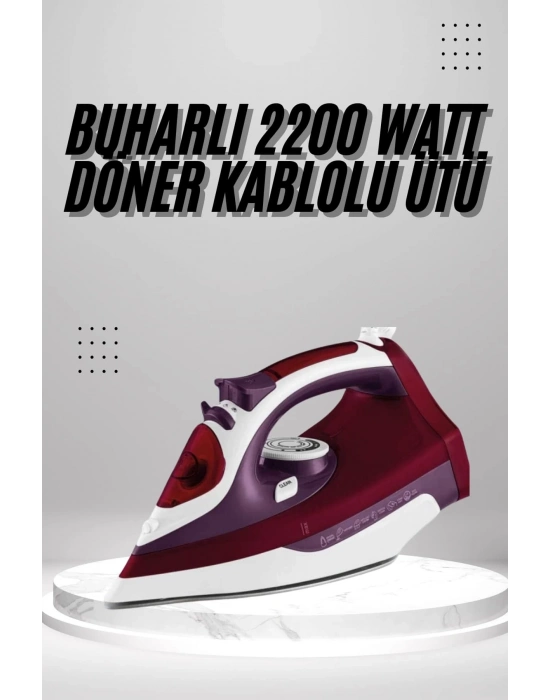 ÇOK SATAN Seramik Tabanlı Kırmızı 2200 Watt Şok Buharlı Ütü