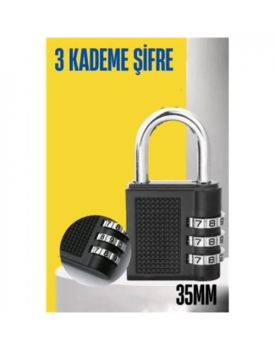 ÇOK SATAN Şifreli Asma Kilit 3 Kademe 35 mm
