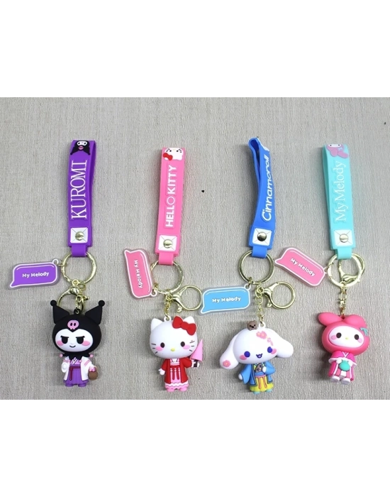 ÇOK SATAN Silikon Kuromi Ve Hello Kitty Anahtarlık Alk4249