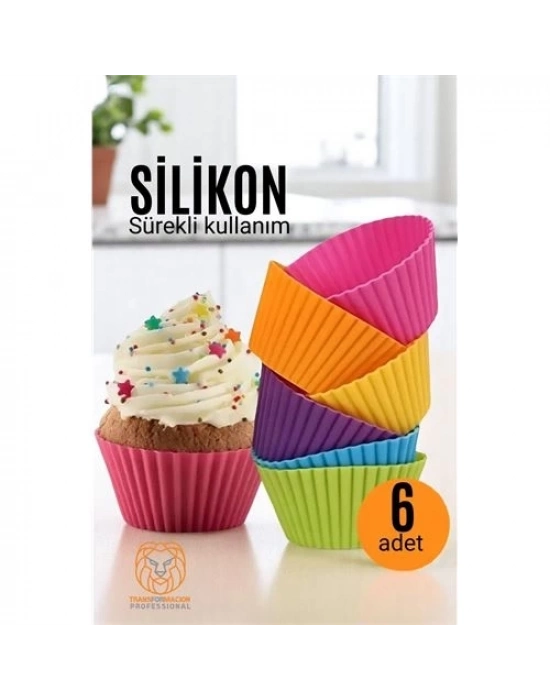 Silikon Muffin Kalıbı - Sürekli Kullanım Muffin Kek Kalıbı 6 ADET 721702
