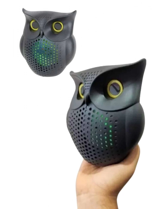 ÇOK SATAN Siyah Bluetooth Hoporlör Baykuş Speaker Bluetooth 5.0 Bağlantılı