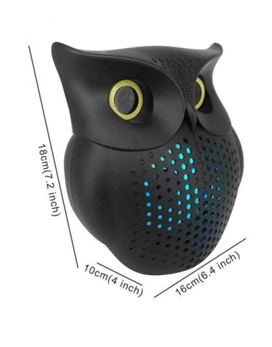 ÇOK SATAN Siyah Bluetooth Hoporlör Baykuş Speaker Bluetooth 5.0 Bağlantılı