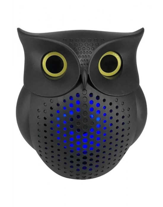 ÇOK SATAN Siyah Bluetooth Hoporlör Baykuş Speaker Bluetooth 5.0 Bağlantılı