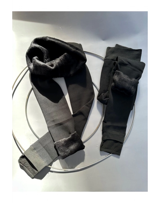 ÇOK SATAN Siyah Peluş Tayt Pt580-1