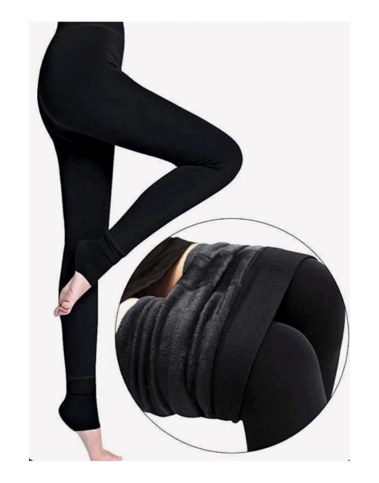 ÇOK SATAN Siyah Peluş Tayt Pt580-1