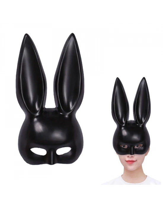ÇOK SATAN Siyah Renk Ekstra Lüks Uzun Tavşan Maskesi 35x16 Cm