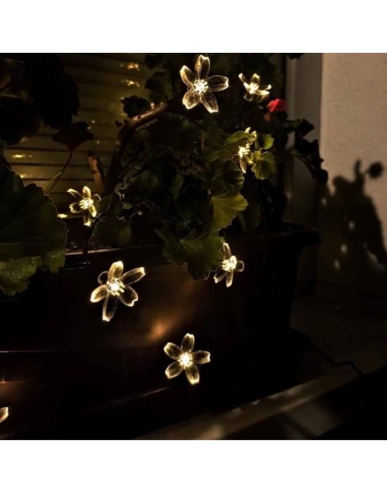 ÇOK SATAN Solar 5m 50 Led Papatya Gün Işığı 8 Fonksiyonlu