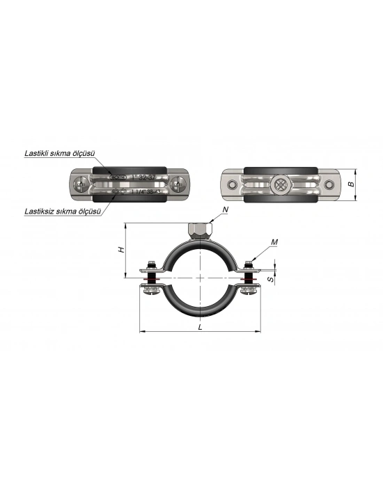® Somunlu Boru Kelepçesi 2lik