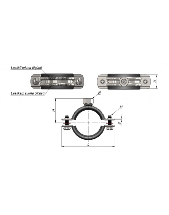 ® Somunlu Boru Kelepçesi 4lük
