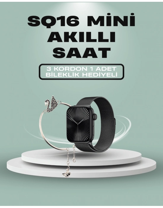 ÇOK SATAN SQ-16 Mini Series 10 Akıllı Saat – 3 Kordon + Hediye Bileklik
