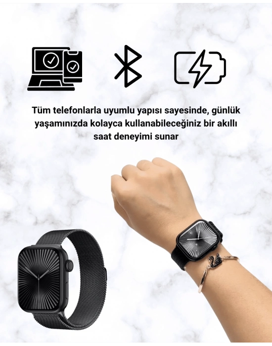 ÇOK SATAN SQ-16 Mini Series 10 Akıllı Saat – 3 Kordon + Hediye Bileklik
