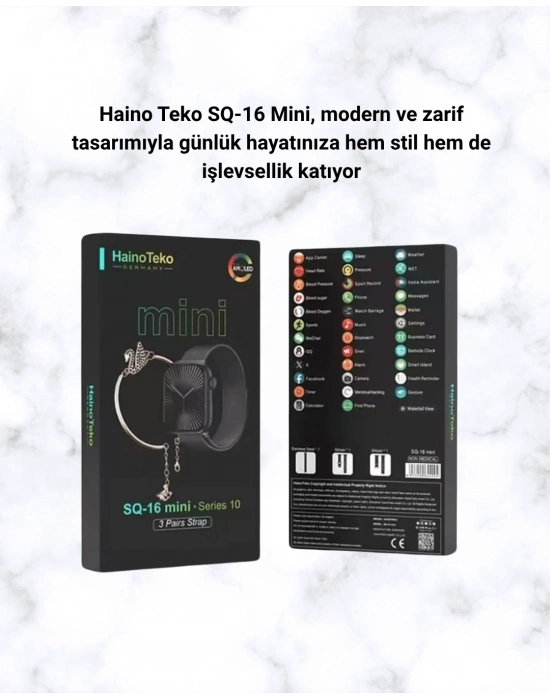 ÇOK SATAN SQ-16 Mini Series 10 Akıllı Saat – 3 Kordon + Hediye Bileklik