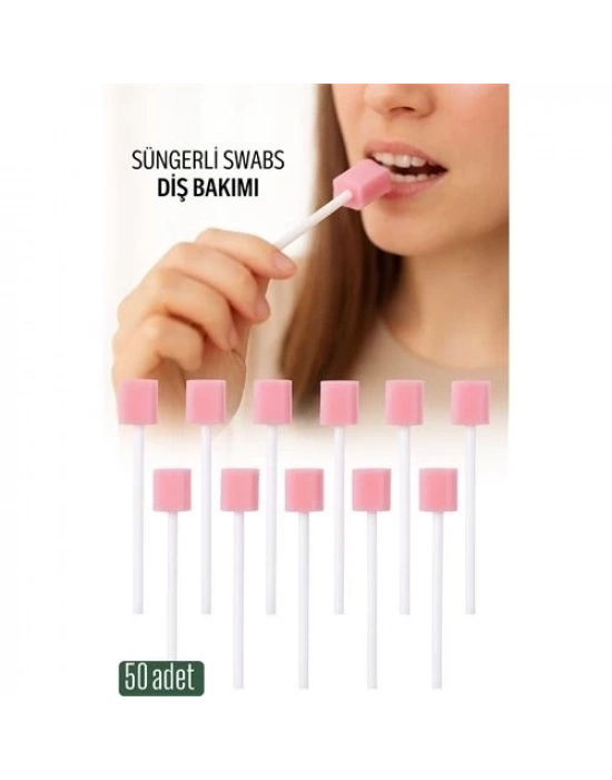 ÇOK SATAN Süngerli Swab - Ağız ve Diş Bakım Çubuğu - 50 Adet