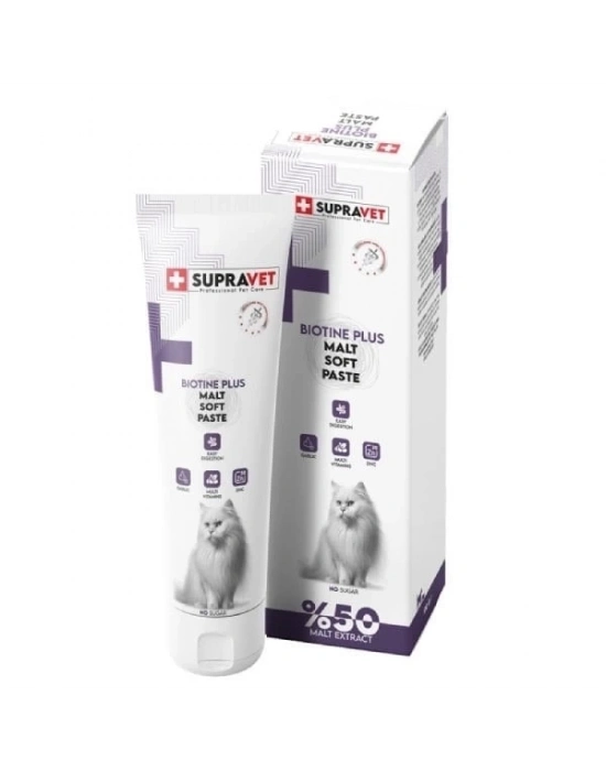 ÇOK SATAN Supravet Biotin Plus Kediler için Tüy Sağlığı Güçlendirici Malt Paste 100 Gr
