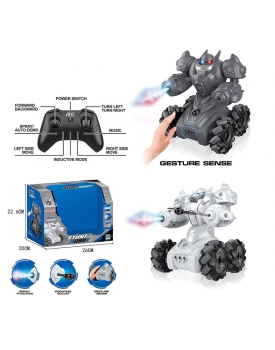 ÇOK SATAN SYR-666-861 Kumandalı Şarjlı Işıklı Roket ve Buhar Atan Robot Araba -Vardem Oyuncak