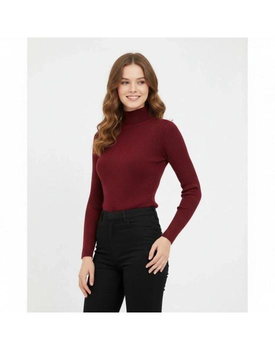 Tam Boğazlı Fitilli Likrali Koşkorse Badi - Bordo