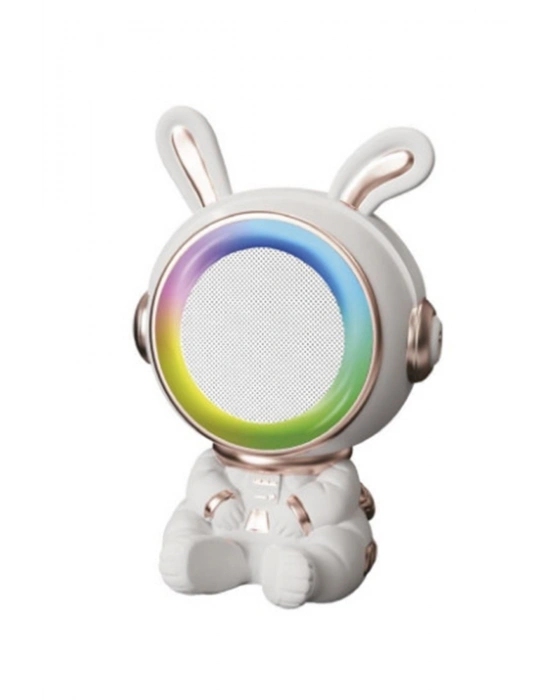 ÇOK SATAN Taşınabilir Rgb Işılı Sevimli Figürlü Mikrofonlu Karaoke Bluetooth Hoparlör Krem