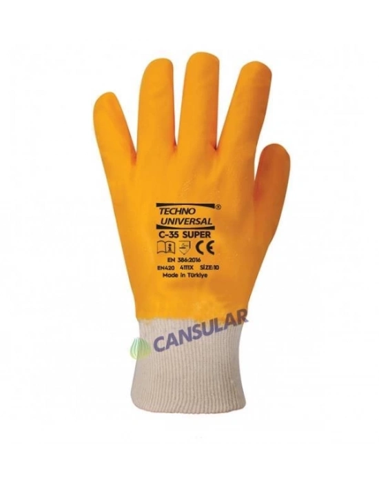 ® Techno Üniversal C-35 10 No Süper Nitril Tam Kaplı Eldiven
