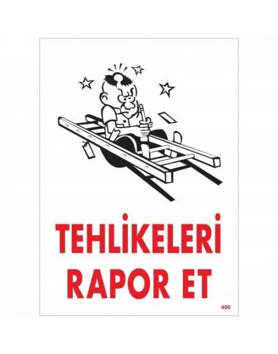 ® Tehlikeleri Rapor Et Uyarı Levhası 25x35 KOD:406