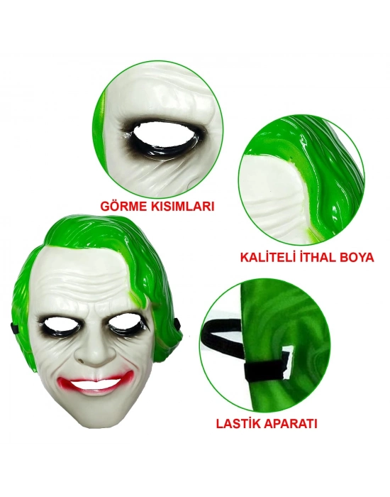 ÇOK SATAN The Dark Knight Joker Maskesi Yeşil