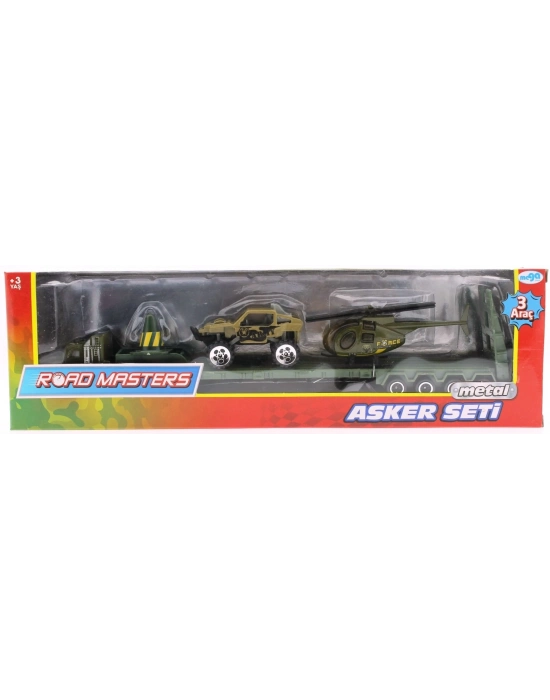 ÇOK SATAN Tır Arazi Aracı ve Helikopterli Metal Askeri Araç Seti