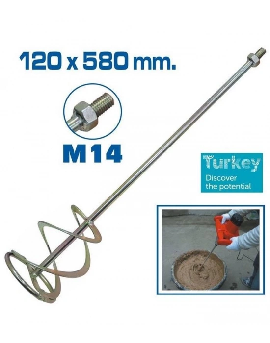 ® Topshop TH14343 Boya Alçı ve Harç Karıştırıcı Uç 120x580 mm