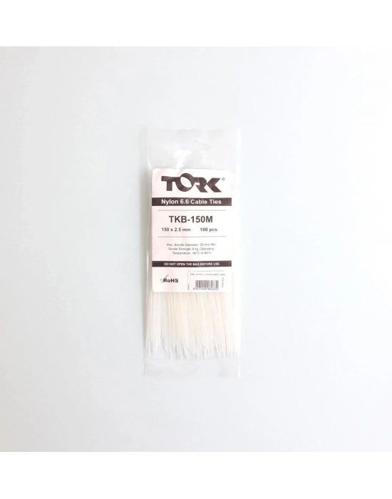 Tork Beyaz Kablo Bağı 2,5X150