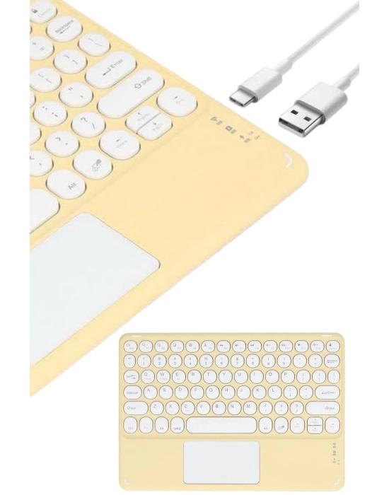 ÇOK SATAN Touchpad Uyumlu Bluetooth Klavye Slim Kablosuz Wifi Q Klavye