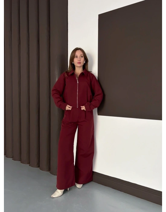 Trenç takım alt üst bordo ons