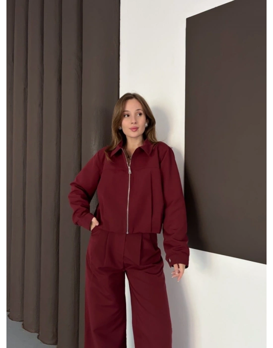 Trenç takım alt üst bordo ons