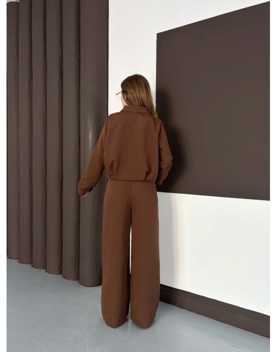 Trenç takım alt üst kahve ons