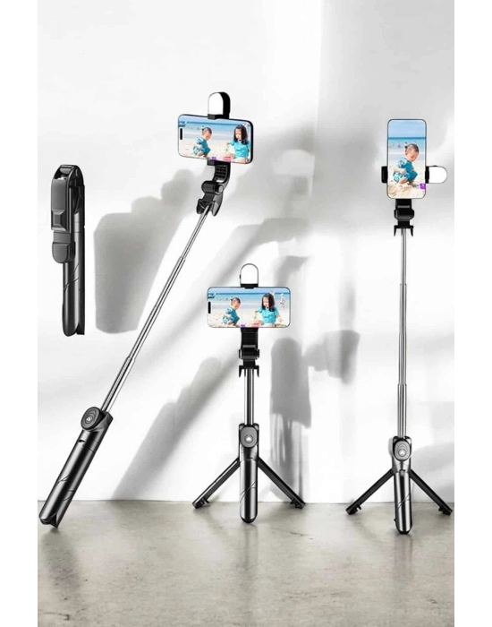 ÇOK SATAN Tripod Kablosuz Bluetooth Bağlantılı Selfie Çubuğu 360 Derece Dönebilen