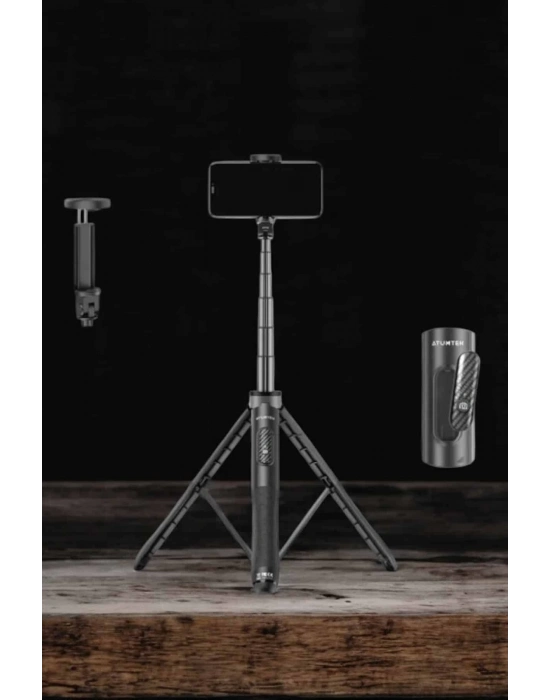 ÇOK SATAN Tripod Kablosuz Bluetooth Bağlantılı Selfie Çubuğu 360 Derece Dönebilen