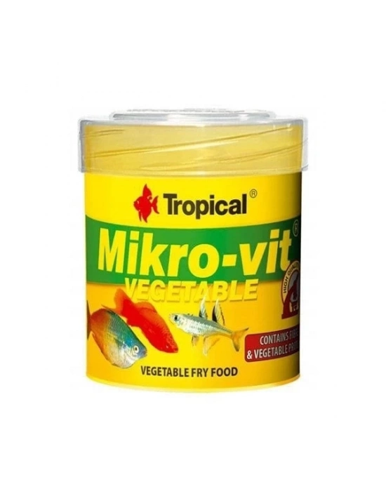 ÇOK SATAN Tropical Mikro-Vit Vegetable Yavru Balıklar için Bitkisel Balık Yemi 50 Ml 32 Gr
