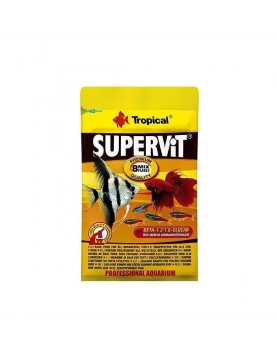 ÇOK SATAN Tropical Süpervit Flakes Üniversal Pul Balık Yemi 12 Gr