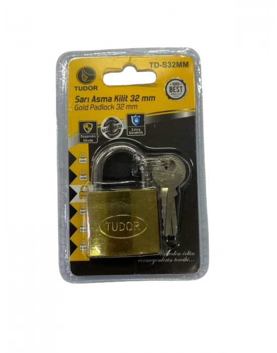 Tudor 32 mm Sarı Asma Kilit