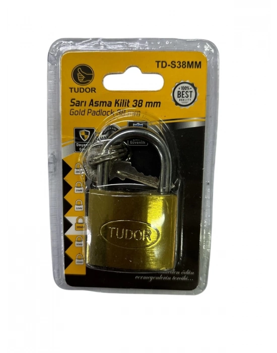 ® Tudor 38 mm Kısa Sarı Asma Kilit