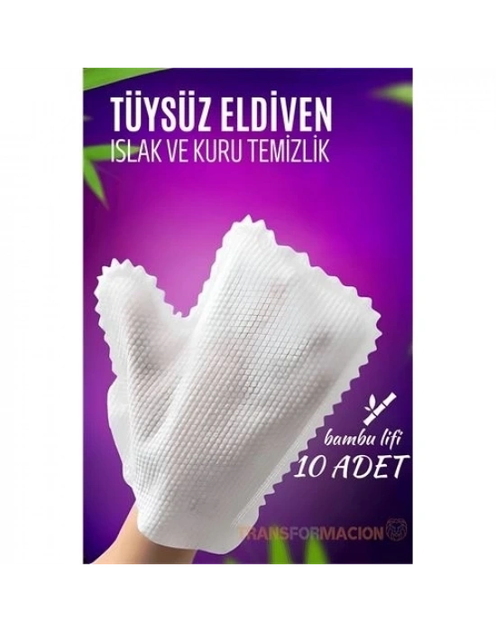 ÇOK SATAN TüysüzTemizlik Eldiveni Islak ve Kuru Temizlik Eldiveni Bambu Lifi