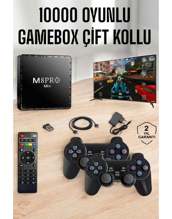 ÇOK SATAN TV Box Çift Oyun Kollu 10000 Oyunlu Atari