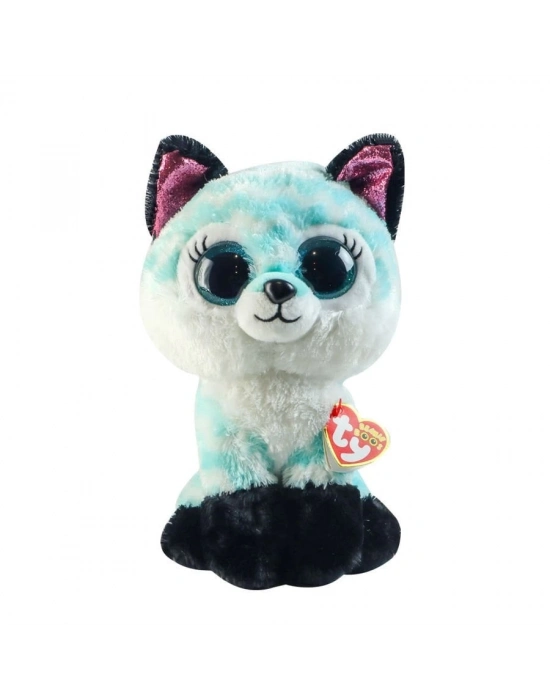 ÇOK SATAN TY Beanie Boos Mavi Şevron Desenli Peluş Tilki Atlas 17 cm