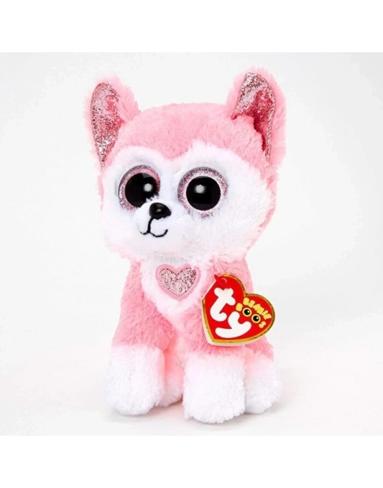 ÇOK SATAN Ty Beanie Boos Peluş Köpek Pembe Husky Hunk 15 cm