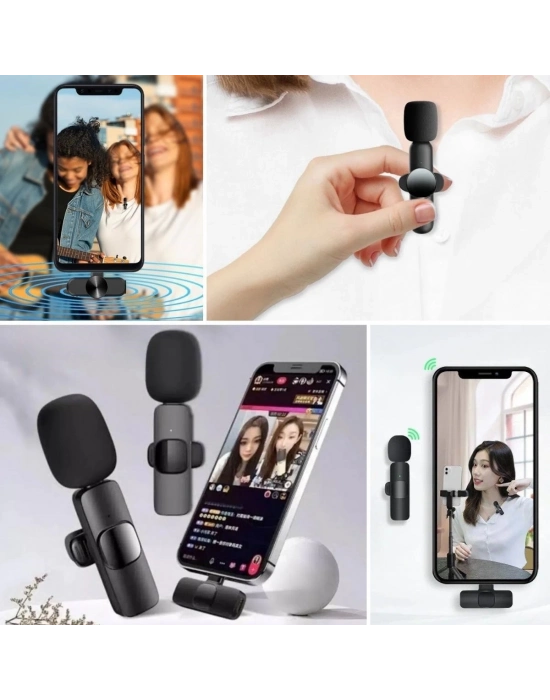 ÇOK SATAN Type C Uyumlu İphone Dönüştürücülü Kablosuz Yaka Mikrofonu Android ve İphone Uyumlu Mini Mikrofon