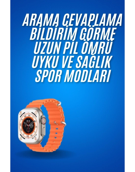 ÇOK SATAN Ultra Akıllı Saat 49 Mm Çift Kordonlu Arama Cevaplama Bluetooth Bağlantılı