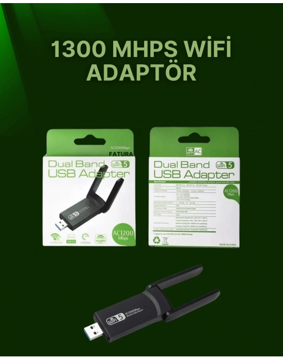 ÇOK SATAN USB 3.0 Wireless Adaptör – 2.4GHz & 5GHz Destekli
