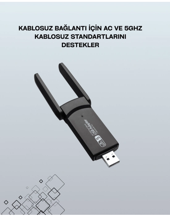 ÇOK SATAN USB WiFi Adaptör – 1200 Mbps Hız