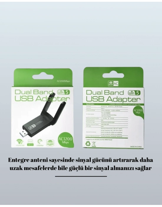ÇOK SATAN USB WiFi Adaptör – 1200 Mbps Hız