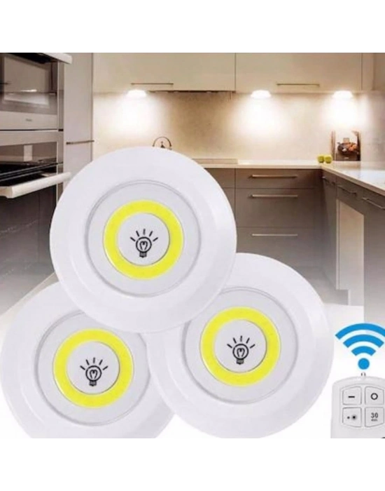 ÇOK SATAN Uzaktan Kumandalı Yapışkanlı Led Spot Lamba Wt-364